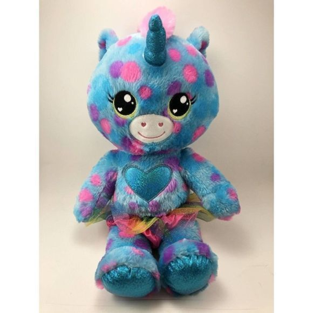 Build A Bear Heartables Unicorn Land Bubbles W/ Rainbow‎ Tutu & Sound 17" Plush